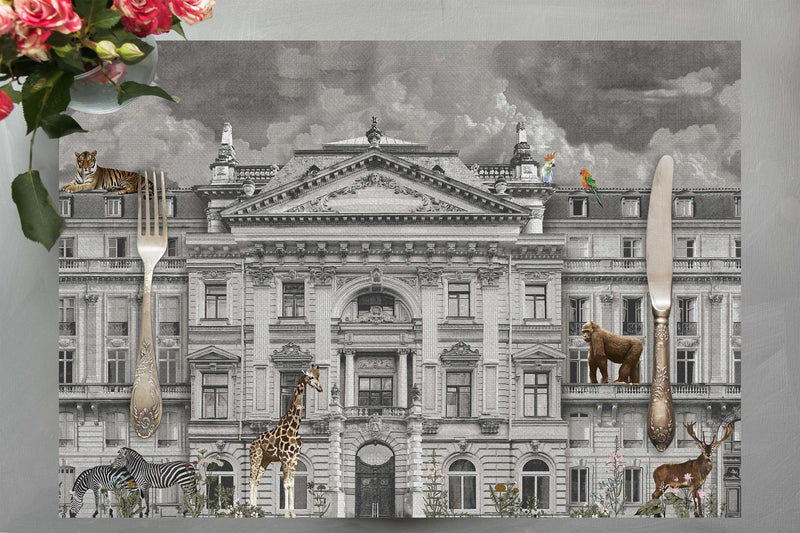 Archie Animals 4'lü İnce Keten Kumaş Amerikan Servisi 50x35cm Bonvagon