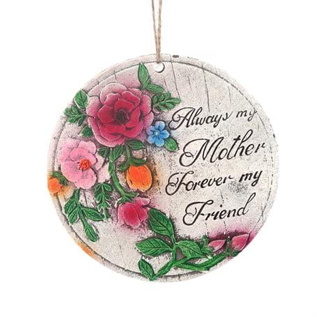 Asılabilir Balkon ve Bahçe Süsü Güllü, Anne Temalı Yuvarlak Model Bonvagon