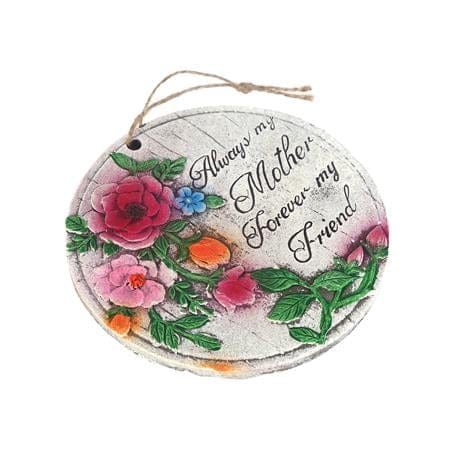 Asılabilir Balkon ve Bahçe Süsü Güllü, Anne Temalı Yuvarlak Model Bonvagon