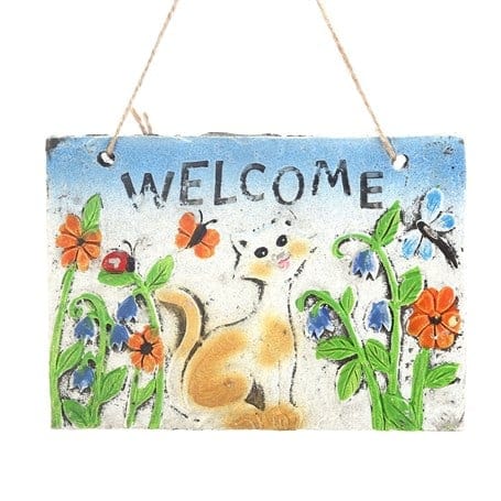 Asılabilir Balkon ve Bahçe Süsü, Hoşgeldin Kedi Tasarımlı Bonvagon