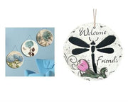 Asılabilir Balkon ve Bahçe Süsü Kuşlu, Hosgeldiniz Yazılı Yuvarlak Model Bonvagon