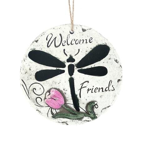 Asılabilir Balkon ve Bahçe Süsü Kuşlu, Hosgeldiniz Yazılı Yuvarlak Model Bonvagon