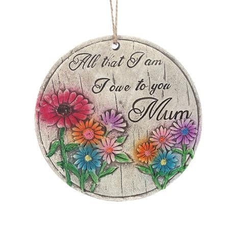 Asılabilir Balkon ve Bahçe Süsü Papatyalı, Anne Temalı Yuvarlak Model Bonvagon