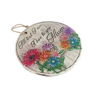 Asılabilir Balkon ve Bahçe Süsü Papatyalı, Anne Temalı Yuvarlak Model Bonvagon