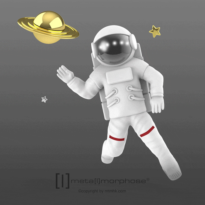 Astronot Anahtarlık Çelik Halkalı Metalmorphose Bonvagon