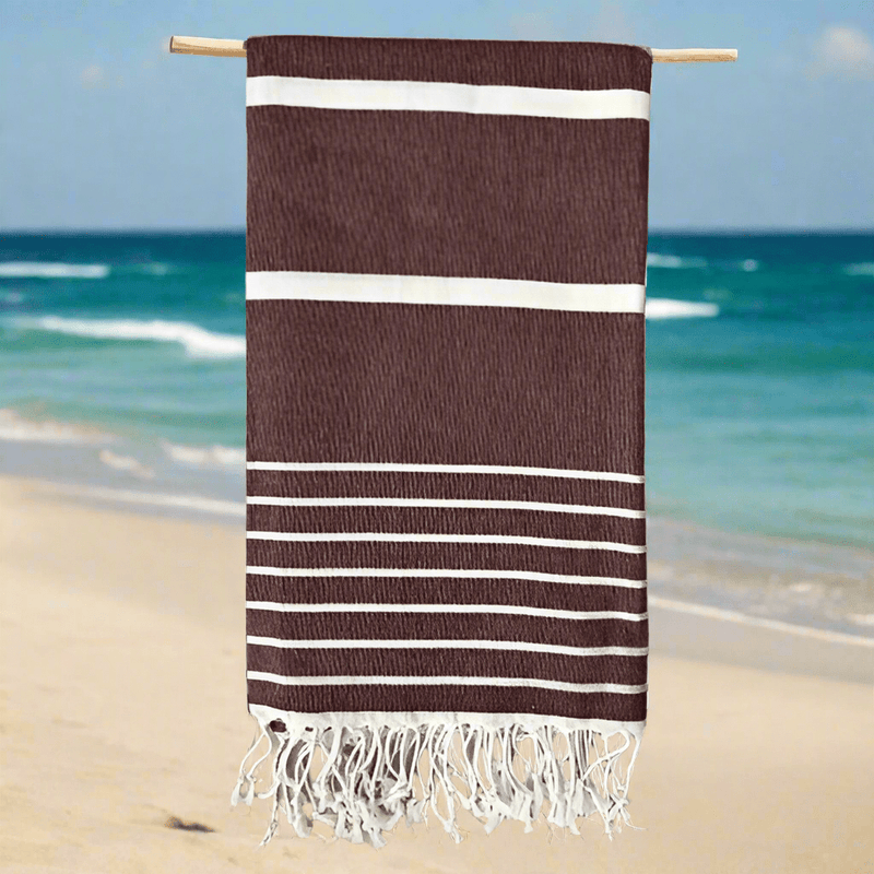 Asur Bordo Peştamal Plaj Havlusu Pamuklu Dokulu Banyo Havlusu 75x100cm Bonvagon