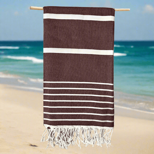 Asur Bordo Peştamal Plaj Havlusu Pamuklu Dokulu Banyo Havlusu 75x100cm Bonvagon