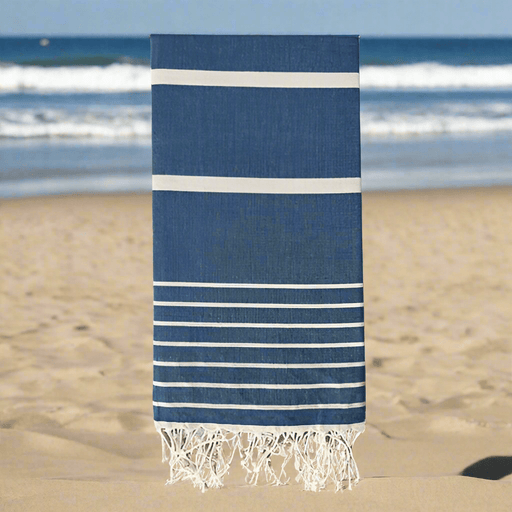 Asur Mavi Peştamal Plaj Havlusu Pamuklu Dokulu Banyo Havlusu 75x100cm Bonvagon