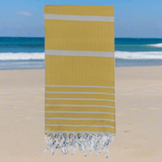 Asur Sarı Peştamal Plaj Havlusu Pamuklu Dokulu Banyo Havlusu 75x100cm Bonvagon