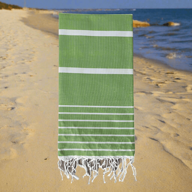 Asur Yeşil Peştamal Plaj Havlusu Pamuklu Dokulu Banyo Havlusu 75x100cm Bonvagon