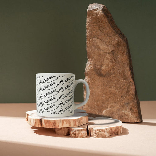 Atatürk İmza Siyah Beyaz Silindir Kupa 1 Adet Bonvagon