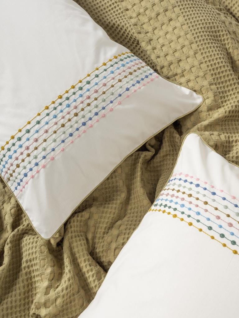 Aura Çift Kişilik Pike Takımı Pebble Hardal Lastikli Çarşaf Bonvagon