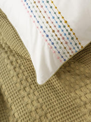 Aura Çift Kişilik Pike Takımı Pebble Hardal Lastikli Çarşaf Bonvagon