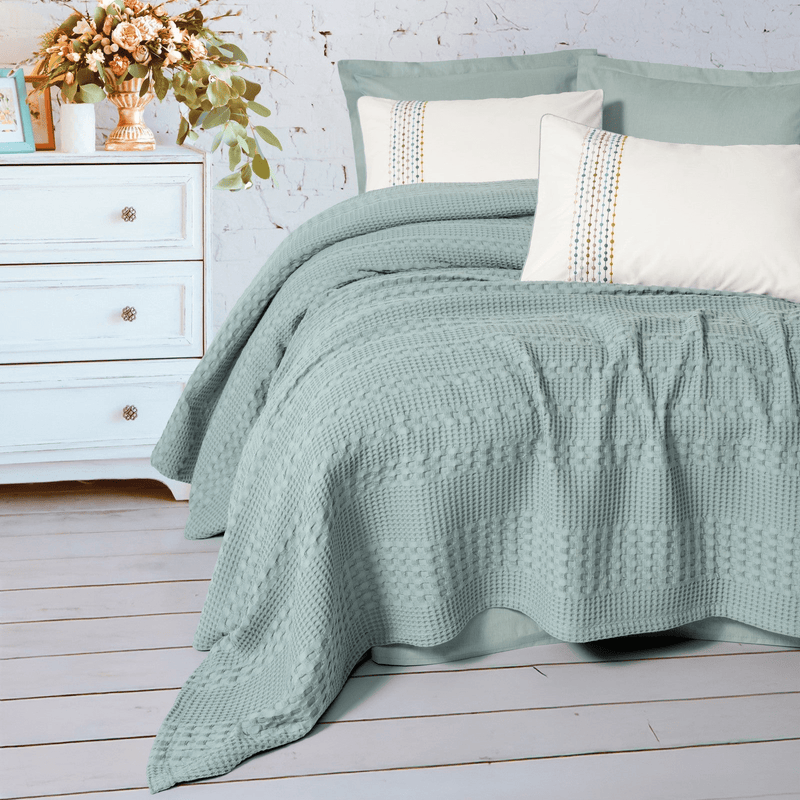 Aura Çift Kişilik Pike Takımı Pebble Mint Bonvagon