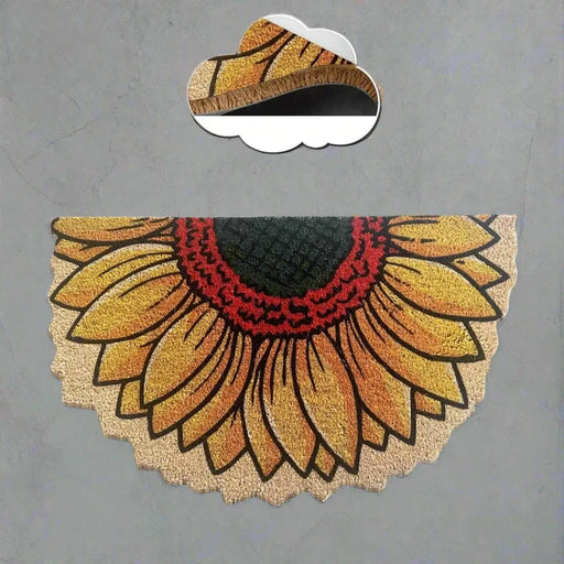 Ayçiçeği Sunflower 45x75cm Doğal Koko Hindistan Cevizi Kapı Önü Paspas