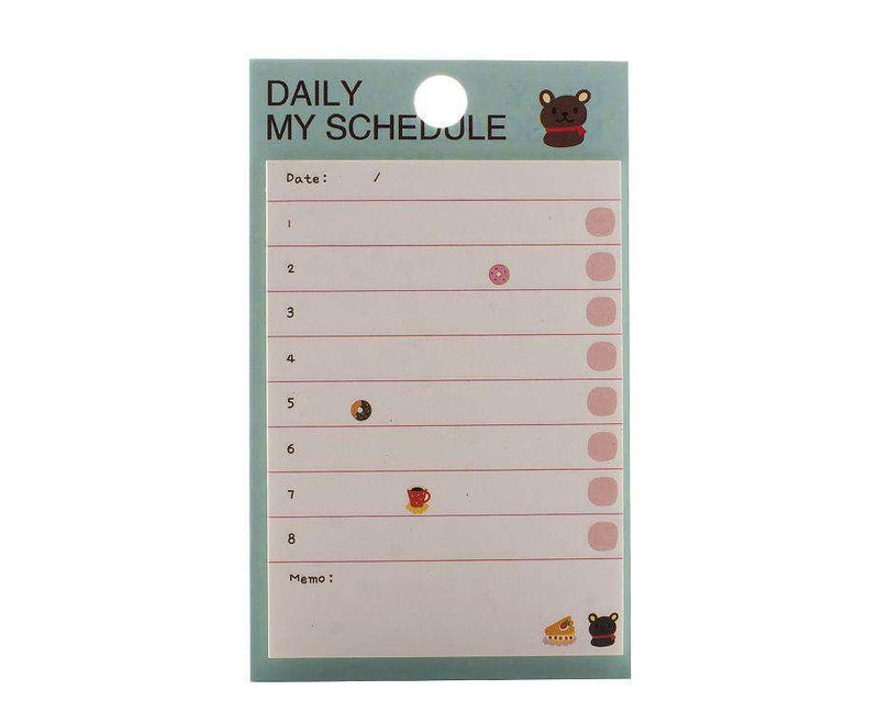 Ayı Haftalık Plan Yapışkan Kağıt Bonvagon