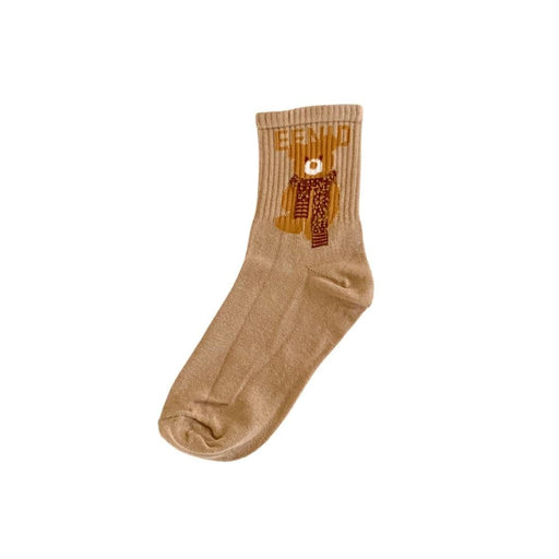 Ayı Tedy Desenli Açık Kahverengi Çorap 36-41 Bonvagon
