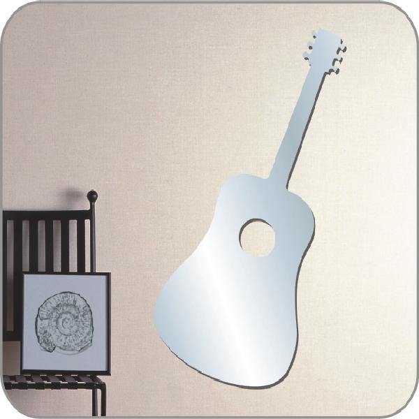 Aynalı Duvar Süsü (sticker) Gitar Şekilli Bonvagon