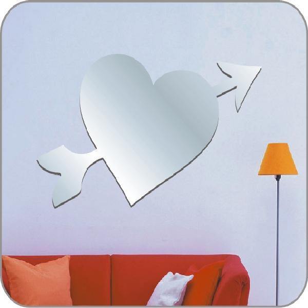 Aynalı Duvar Süsü (sticker) Kalp Şekilli Bonvagon