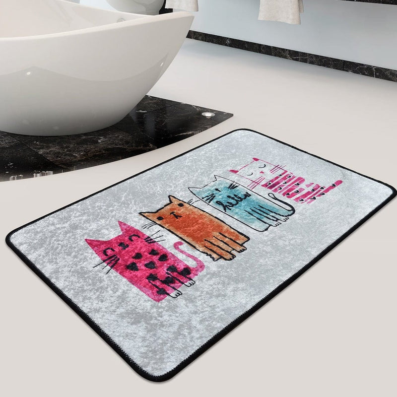 Baby Cats 60x90cm Dijital Baskılı Halı, Kaymaz Taban, Yıkanabilir Bonvagon