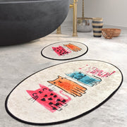 Baby Cats Dijital Baskılı 2li Set Banyo Halısı, Kaymaz Taban, Yıkanabilir Bonvagon