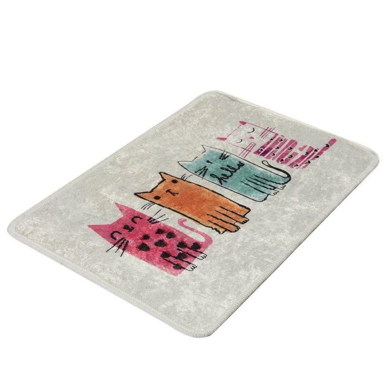 Baby Cats Dijital Baskılı 40x60cm Banyo Halısı, Kaymaz Taban, Yıkanabilir Bonvagon