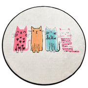 Baby Cats Dijital Baskılı Çap100cm Banyo Halısı, Kaymaz Taban, Yıkanabilir Bonvagon