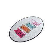 Baby Cats Oval 60x90cm Dijital Baskılı Halı, Kaymaz Taban, Yıkanabilir Bonvagon