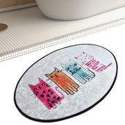 Baby Cats Oval 60x90cm Dijital Baskılı Halı, Kaymaz Taban, Yıkanabilir Bonvagon