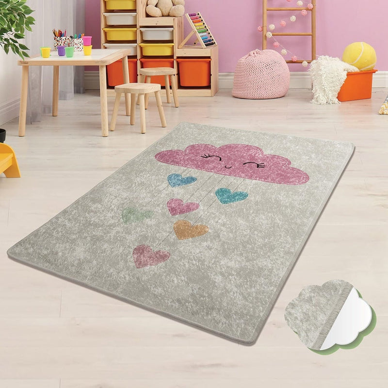 Baby Cloud Yıkanabilir Antibakteriyel Çocuk Halısı, Kaymaz Taban, Yıkanabilir Bonvagon