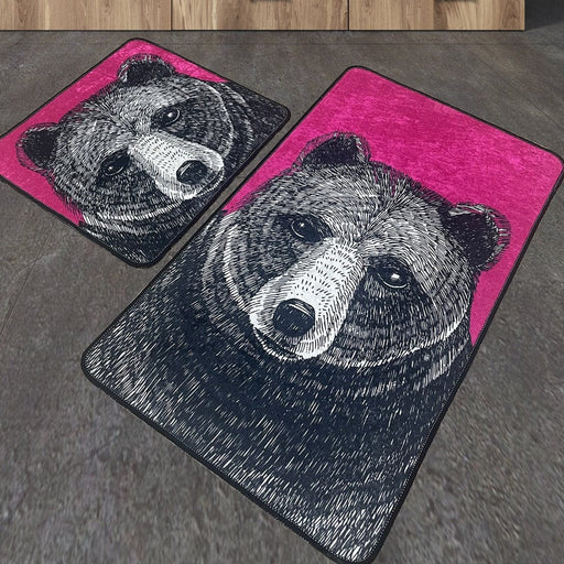 Bad Bear 2li Set Dijital Banyo Halısı, Kaymaz Taban, Yıkanabilir Bonvagon
