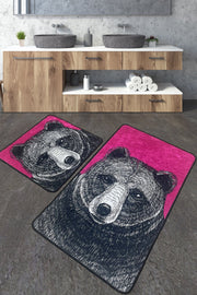 Bad Bear 2li Set Dijital Banyo Halısı, Kaymaz Taban, Yıkanabilir Bonvagon