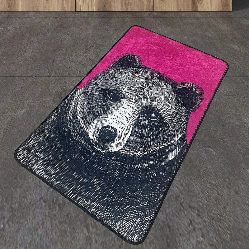 Bad Bear Dijital Banyo Halısı, Kaymaz Taban, Yıkanabilir Bonvagon