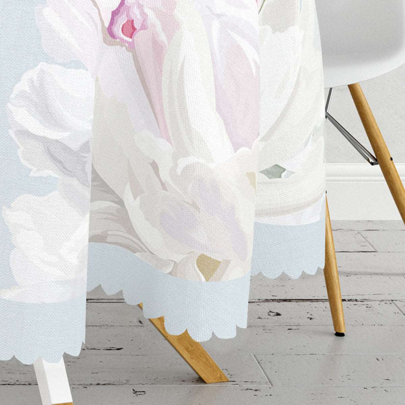 Bahar Dalları Dijital Baskılı Yuvarlak Masa Örtüsü Bonvagon