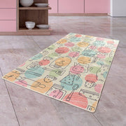 Bakery Dijital Baskılı Mutfak Halısı, Kaymaz Taban, Yıkanabilir Bonvagon