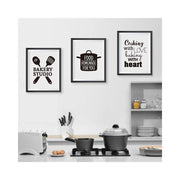 Bakery Studio 3 Parça Çerçeve Görünümlü Ahşap Tablo Seti Bonvagon