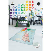 Balloons Yıkanabilir Antibakteriyel Çocuk Halısı, Kaymaz Taban, Yıkanabilir Bonvagon