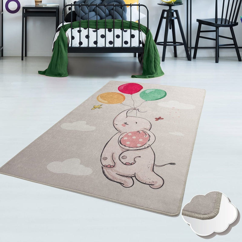 Balloons Yıkanabilir Antibakteriyel Çocuk Halısı, Kaymaz Taban, Yıkanabilir Bonvagon