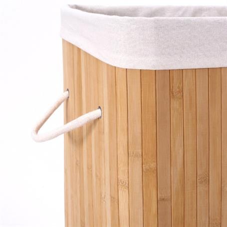 Bambu Kapaklı Çamaşır Sepeti El Yapımı Natural 40x30x60cm Bonvagon