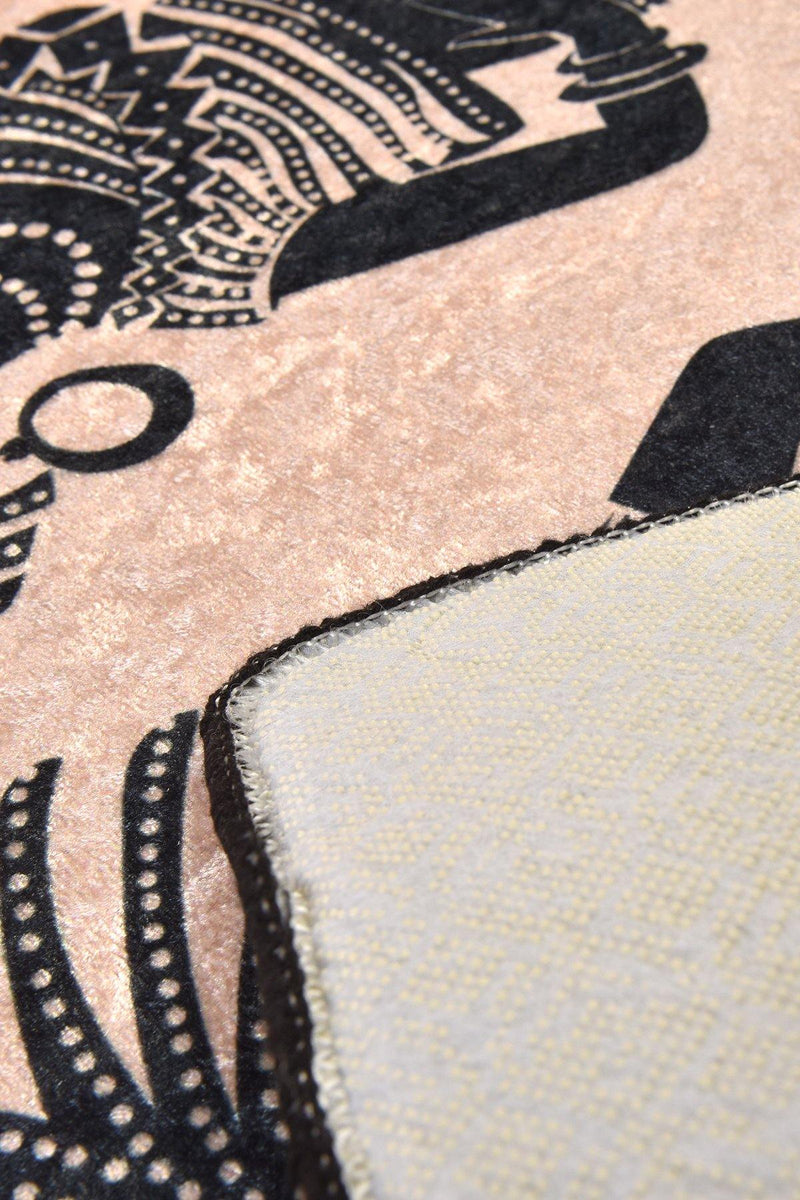 Bantu Dijital Baskılı 100x200cm Halı, Kaymaz Taban, Yıkanabilir Bonvagon