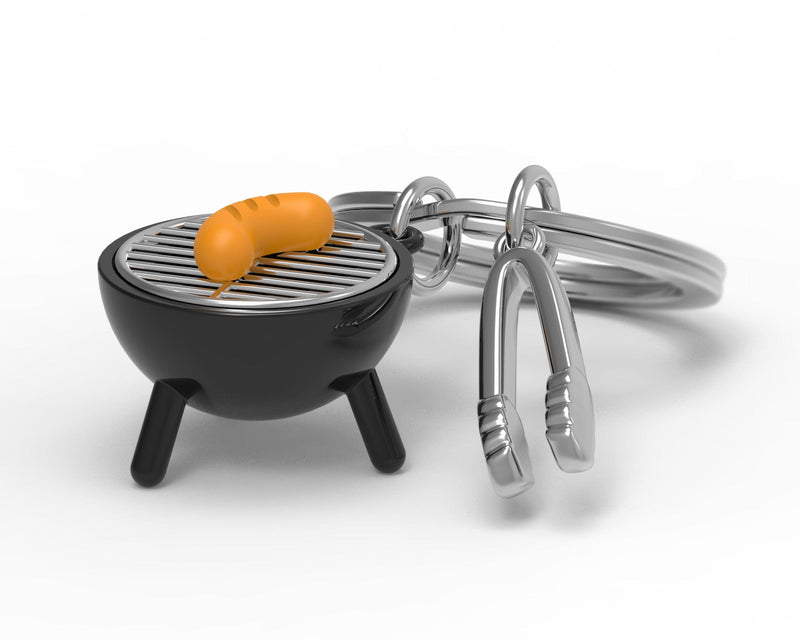 Barbekü Sosis Mangal Çelik Halkalı Anahtarlık  Bonvagon Metalmorphose