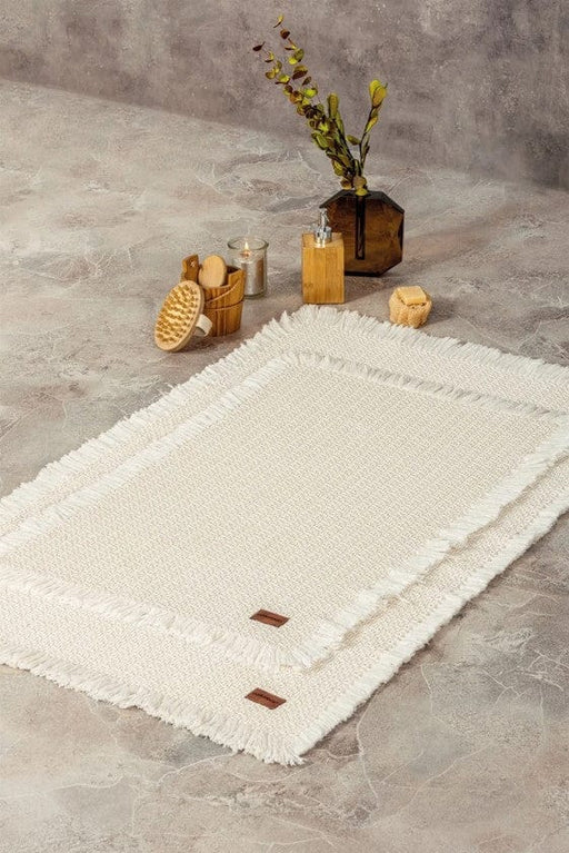Bath Rug Set Krem 2'li 75x125 60x90 Bonvagon
