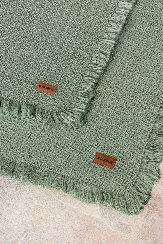 Bath Rug Set Yeşil 2'li 75x125 60x90