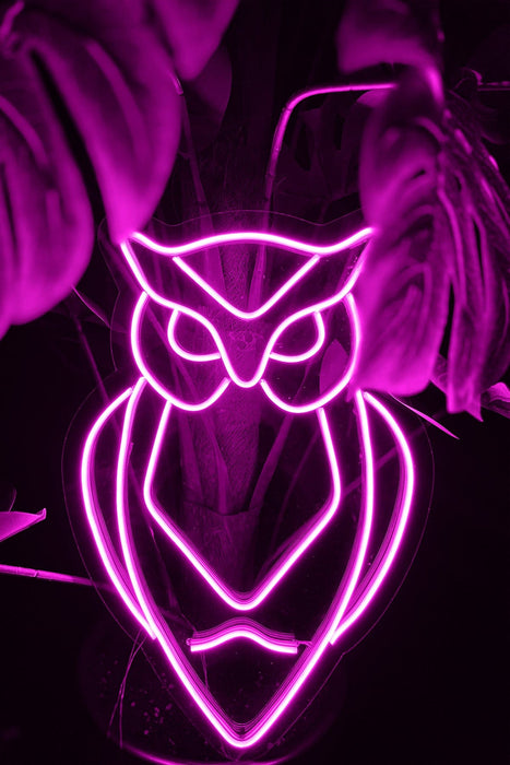 Baykuş Şeklinde Neon Led Işıklı Tablo Duvar Dekorasyon Bonvagon
