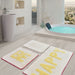 Be Happy Sarı 3lü Set Akrilik Banyo Halısı, Kaymaz Taban, Yıkanabilir Bonvagon