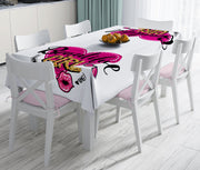 Beautiful Girl Tasarımlı Popart Dekoratif Leke Tutmaz Masa Örtüsü Bonvagon