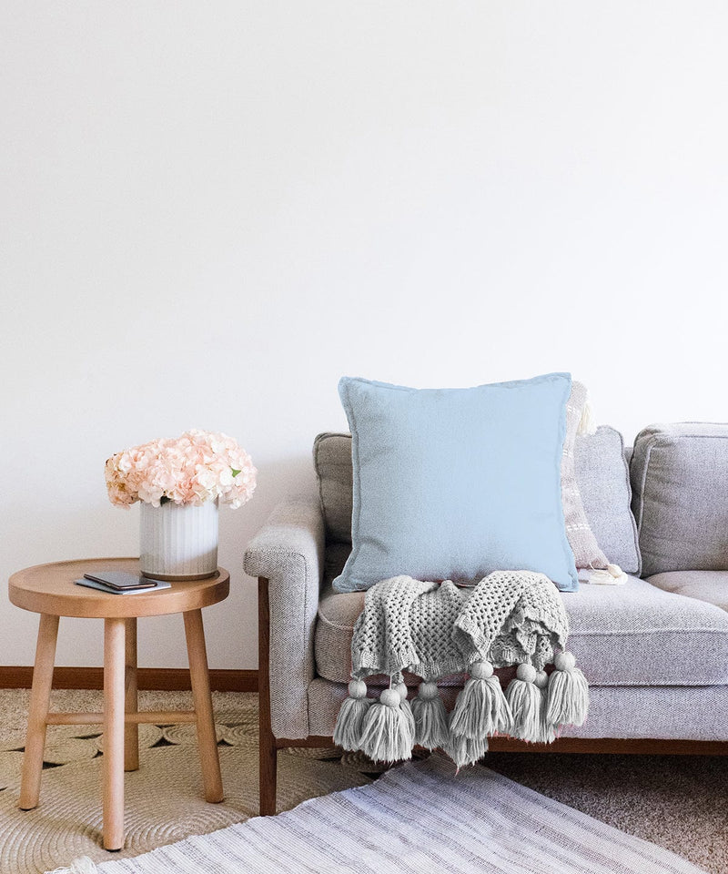 Bebek Mavi Dijital Baskılı Dekoratif Raşel Kadife Yastık Kırlent Kılıfı Bonvagon