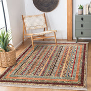 Bej Kilim Motifli Geleneksel Desenli Avangarde Etnik Dijital Baskılı Makinede Yıkanabilir Saçaklı Halı