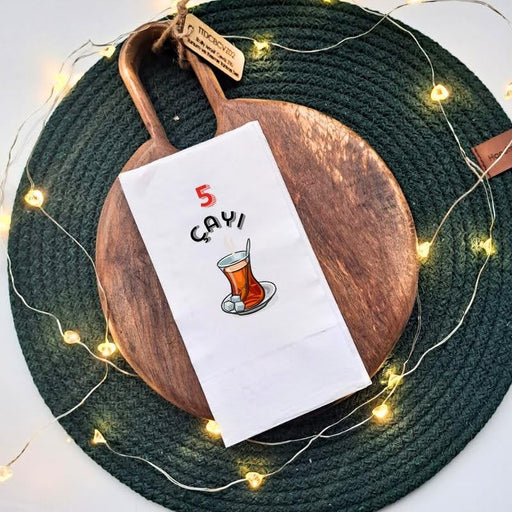 Beş Çayı Yazılı Mottolu Peçete Bonvagon