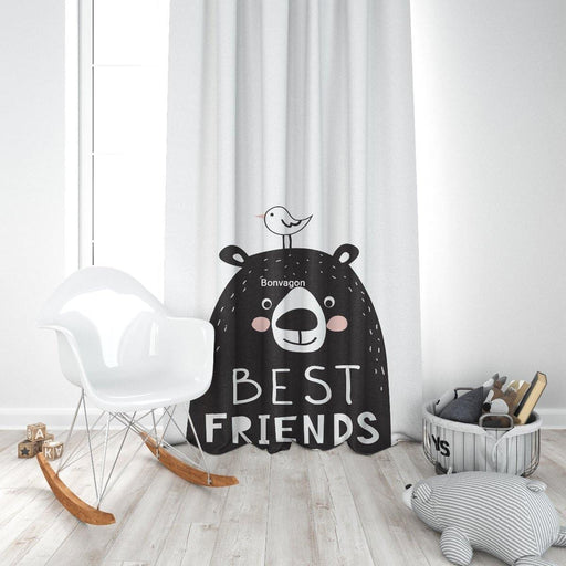 Best Friends Ayı ve Kuş Çocuk Odası Perdesi Bonvagon